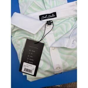Bad Birdie RETIRED Golf Polo Shirt Men's XXL 2XL Zoysia Mint Green Wavy NWT